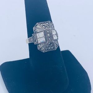 Vintage signed Clark & Coombs chunky baguette ring